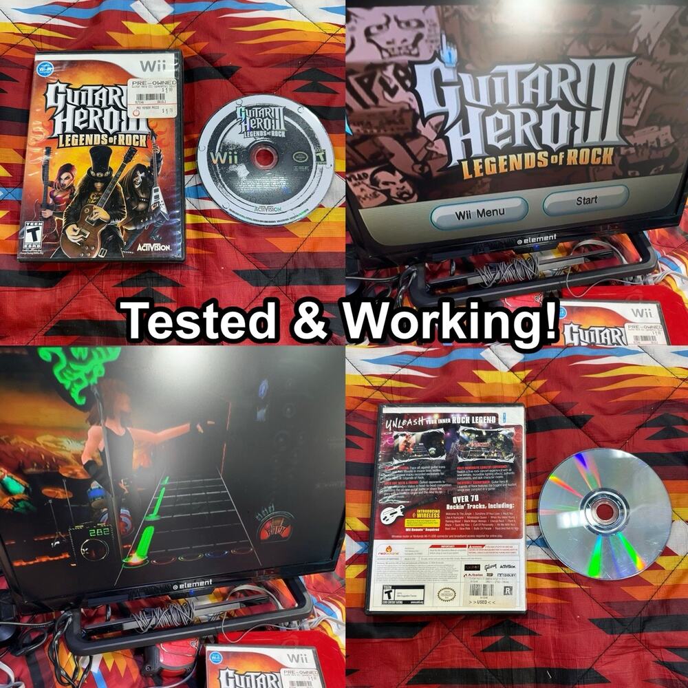 Guitar Hero III: Legends of Rock - Nintendo Wii 2007 No Manual TESTED